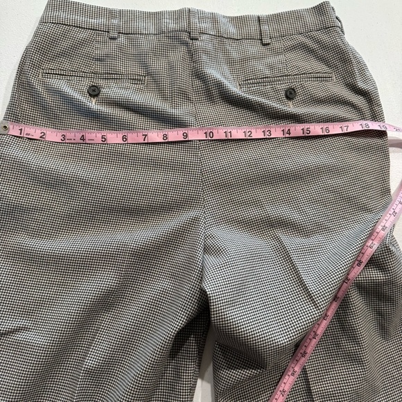 Lands’ End Houndstooth Dress Pants Cotton Pleated Cuffs Slacks Men’s Size 33x29 - Picture 10 of 12